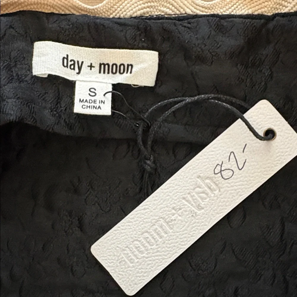 Black Mini Dress with Cream Scalloped Trim - Picture 4 of 10